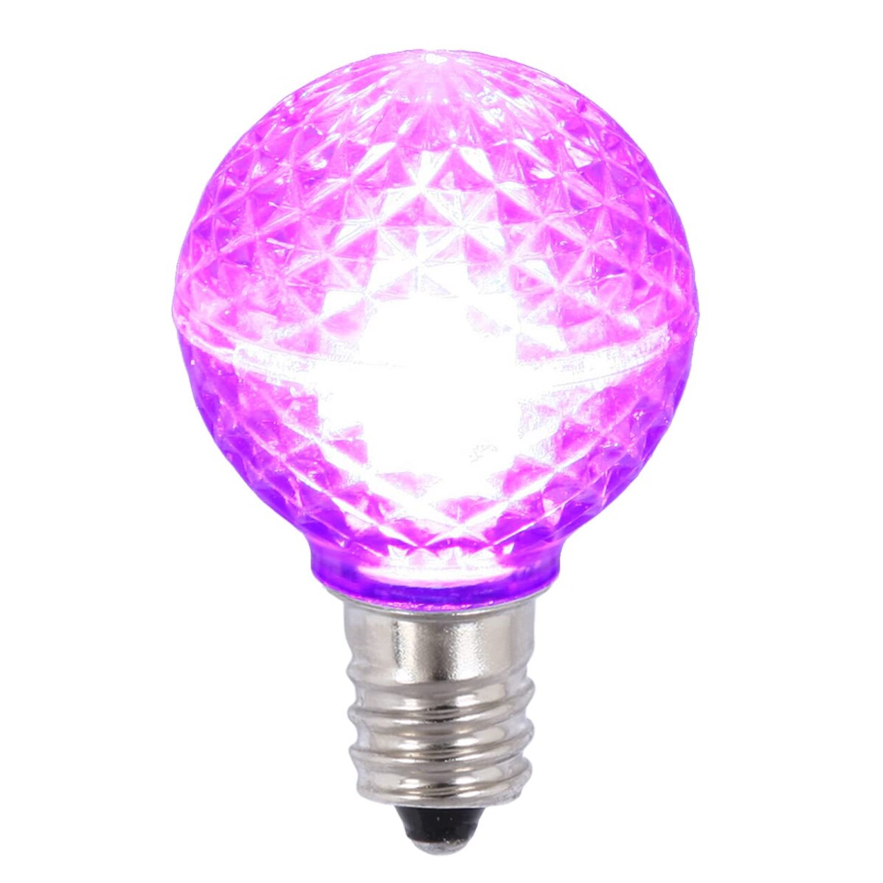 Vickerman G30 Faceted LED Purple Bulb E12 25/Box - XLEDG36-25